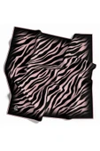 Twill Zebra Desenli Pudra Renkli 90x90 Eşarp (İpek İçermez) Dikim Şekli : El Dikişi thumbnail 1