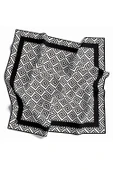 Twill Minimalist Desenli Siyah Renkli 90x90 Eşarp (İpek İçermez) Kenar Dikiş Şekli El Dikişli thumbnail 2