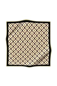 Twill Geometrik Daire Desenli Haki Renkli 90x90 Eşarp (İpek İçermez) Dikim Şekli : El Dikişi thumbnail 2