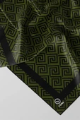 Twill Minimalist Desenli Haki Yeşili Renkli 90x90 Eşarp (İpek İçermez) Kenar Dikiş Şekli El Dikişli thumbnail 2