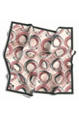 Twill Geometrik Fırça Darbesi Desenli Pudra Renkli 90x90 Eşarp (İpek İçermez) Kenar Dikiş Şekli El Dikişli thumbnail 1