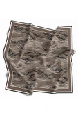 Twill Soyut Çizgi Desenli Vizon Renkli 90x90 Eşarp (İpek İçermez) Kenar Dikiş Şekli El Dikişli thumbnail 1