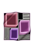 Twill Geometrik Desenli Lila Renkli 90x90 Eşarp (İpek İçermez) Kenar Dikiş Şekli El Dikişli thumbnail 2