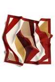 Twill Geometrik Desenli Bordo Renkli 90x90 Eşarp (İpek İçermez) Dikim Şekli : El Dikişi thumbnail 1