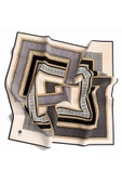 Twill Geometrik Desenli Gri Renkli 90x90 Eşarp (İpek İçermez) Dikim Şekli : El Dikişi thumbnail 3
