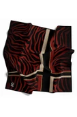Twill Zebra Desenli Siyah - Bordo Renkli 90x90 Eşarp (İpek İçermez) Dikim Şekli : El Dikişi thumbnail 1