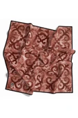 Twill Barok Desenli Bordo Renkli 90x90 Eşarp (İpek İçermez) Kenar Dikiş Şekli El Dikişli thumbnail 3