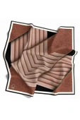 Twill Zigzag Desenli Bakır Renkli 90x90 Eşarp (İpek İçermez) Kenar Dikiş Şekli El Dikişli thumbnail 2