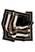 Twill Gold Detaylı Kareli Desenli Vizon Renkli 90x90 Eşarp (İpek İçermez) Kenar Dikiş Şekli El Dikişli thumbnail 5