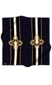%100 Twill İpek Monogramlı Ve Barok Desenli Siyah - Gold Renkli 90x90 Eşarp Dikim Şekli : El Dikişi thumbnail 2