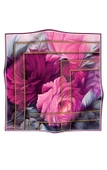 % 57 İPEK % 43 VİSKON Twill İpek Çiçek Geometrik Desenli fuşya Renkli 90x90 Eşarp Dikim Şekli : El Dikişi thumbnail 2