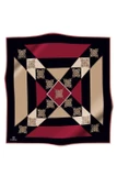 %100 Twill İpek Geometrik ve Barok Desenli Siyah - Bordo Renkli 90x90 Eşarp Dikim Şekli : El Dikişi thumbnail 2