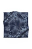 100% Twill İpek Çiçek Desenli Bebe Mavisi Renkli 90x90 Dikim Şekli : El Dikişi Eşarp thumbnail 2