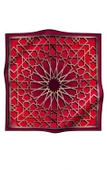 % 57 İPEK % 43 VİSKON Twill Türk Motifi  Desenli Kırmızı Renkli 90x90 Eşarp Dikim Şekli: El Dikişi thumbnail 2