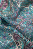 100% İpek Etro Desenli Turkuaz - Pudra Renkli 92x210 Şal thumbnail 3