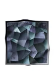 % 57 İPEK % 43 VİSKON Twill İpek Geometrik Desenli Cam Göbeği - Gri Renkli 90x90 Eşarp Dikim Şekli : El Dikişi thumbnail 2