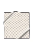 %100 Twill İpek Monogram Desenli Krem - Siyah Renkli 90x90 Eşarp Dikim Şekli : El Dikişi thumbnail 2