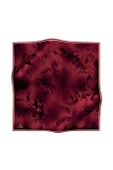 % 57 İPEK % 43 VİSKON Twill İpek Çiçek Desenli Bordo Renkli 90x90 Dikim Şekli : El Dikişi Eşarp thumbnail 2