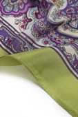 %100 İpek Etro Desenli Fıstık Yeşili Renkli 92x210 Şal thumbnail 4