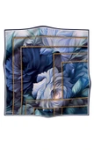% 57 İPEK % 43 VİSKON Twill İpek Çiçek Geometrik Desenli lacivert  Renkli 90x90 Eşarp Dikim Şekli : El Dikişi thumbnail 2