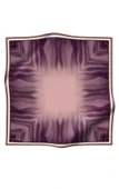 100% Twill İpek Monogram Desenli Pudra Renkli 90x90 Dikim Şekli : El Dikişi Eşarp thumbnail 2