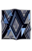 % 57 İPEK % 43 VİSKON Twill İpek Geometrik Desenli İndigo - Siyah Renkli 90x90 Eşarp Dikim Şekli : El Dikişi thumbnail 2