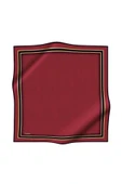 % 57 İPEK % 43 VİSKON Twill İpek Dokulu Şerit Desenli Siyah - Bordo Renkli 90x90 Eşarp Dikim Şekli : El Dikişi thumbnail 2