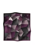 % 57 İPEK % 43 VİSKON Twill İpek Geometrik Desenli Gri - Gül Kurusu Renkli 90x90 Eşarp Dikim Şekli : El Dikişi thumbnail 2