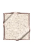 %100 Twill İpek Çıtır Desenli Krem - Kahverengi Renkli 90x90 Eşarp Dikim Şekli : El Dikişi thumbnail 2