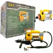 Hava Kompresörü Mini Şişirme Ve Aydınlatma Araç Lastik Pompası thumbnail 2