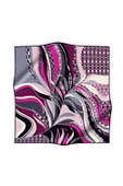 100% Twill Etnik Yaprak Desenli Fuşya Renkli 90x90 Dikim Şekli : El Dikişi Eşarp thumbnail 2