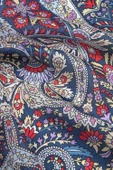100% İpek Etro Desenli Lacivert - Kırmızı Renkli 92x210 Şal thumbnail 3