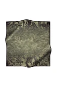 % 57 İpek % 43 Viskon Twill İpek Degradeli Yaprak Desenli  Haki Renkli 90x90 Eşarp Dikim Şekli : El Dikişi thumbnail 2