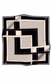%100 Twill İpek Geometrik Desenli Siyah - Krem Renkli 90x90 Eşarp Dikim Şekli : El Dikişi thumbnail 2