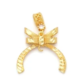 Altın Kaplama İmitasyon Küçük Boy Kurdeleli Kolye Ucu TGR-740 thumbnail 1