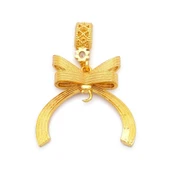 Altın Kaplama İmitasyon Küçük Boy Kurdeleli Kolye Ucu TGR-740 thumbnail 2