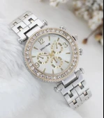 Zarif Ve Şık Özel Tasarım Zirkon Taşlı Metal Bayan Kol Saati (gümüş-gold) thumbnail 1