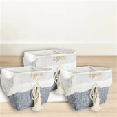 Çok Amaçlı Saklama Organizer Kutu Kare Keçe Sepet (3 Boy) thumbnail 6