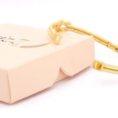 Altın Kaplama İmitasyon Aşk Düğümü Kelepçe Bileklik BLZ-649 thumbnail 5