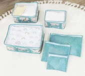 Baby 6'lı Desenli Fileli Bavul Valiz İçi Düzenleyici Çok Amaçlı Organizer (yeşil) thumbnail 1