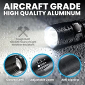 Pilli Parlak Led 5 Mod Ampul Suya Dayanıklı Mini El Feneri thumbnail 3