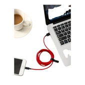 Iphone Hızlı Şarj ve Veri Kablosu 2m - Kırmızı thumbnail 4