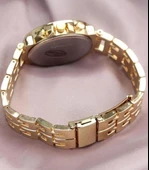 Zarif Ve Şık Özel Tasarım Zirkon Taşlı Metal Bayan Kol Saati (gold) thumbnail 3