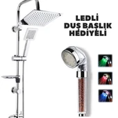Rain Duş Robotu Tepe Duş Seti Duş Başlığı Sistemi Ledli Duş Başlık Hediyeli thumbnail 1