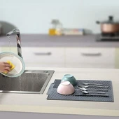 Büyük Bulaşık Kurutma Matı,Silikon Bulaşık Kurutma Matı Çok Amaçlı Tezgah Üstü Mat (5314) thumbnail 2