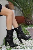 Erita Siyah Cilt Topuklu Çizme thumbnail 4