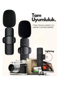 Type-c Çiftli Kablosuz Yaka Mikrofon Seti Telefon Vlog Canlı Yayın Tiktok Youtube Uyumlu thumbnail 1
