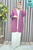 Kadın Giyim Büyük Beden Düz Renk Standart Beden Hırka thumbnail 10