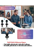Type-c Çiftli Kablosuz Yaka Mikrofon Seti Telefon Vlog Canlı Yayın Tiktok Youtube Uyumlu thumbnail 5