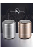 Mini Alüminyum Tws Kablosuz Bluetooth Hoparlör – Yuvarlak Metal Tasarım, Yüksek Bas Ve Taşınabilir Özellikler thumbnail 4